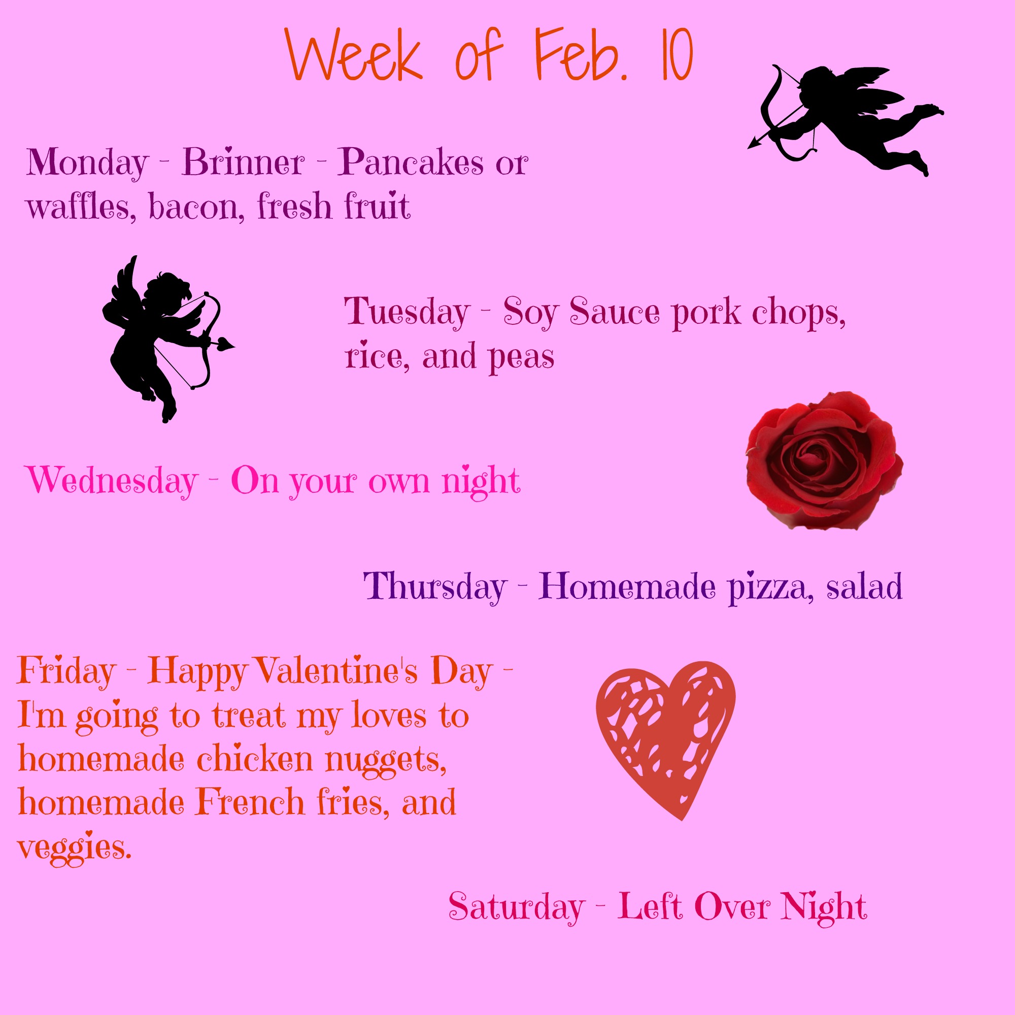 Menu Plan Week of Feb 10