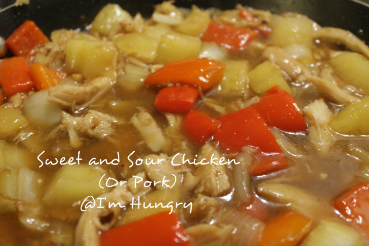 Sweet and sour chicken (or pork)